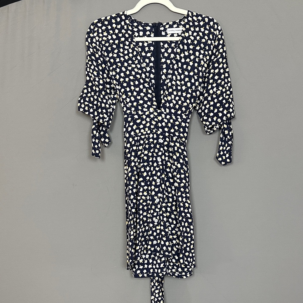 Faithfull the Brand Navy and White Floral Dress